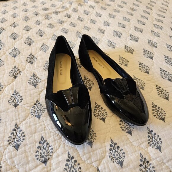 Sarah Flint Bennett Loafers Black Patent Leather Flats Size 7 - Picture 12 of 13